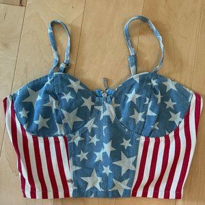 American Flag Cropped Bustier